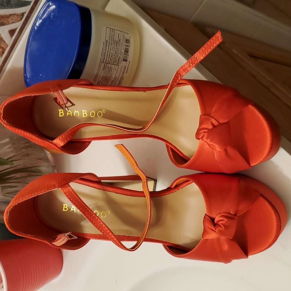 orange shoes.  name of shoes  is call Bamboo